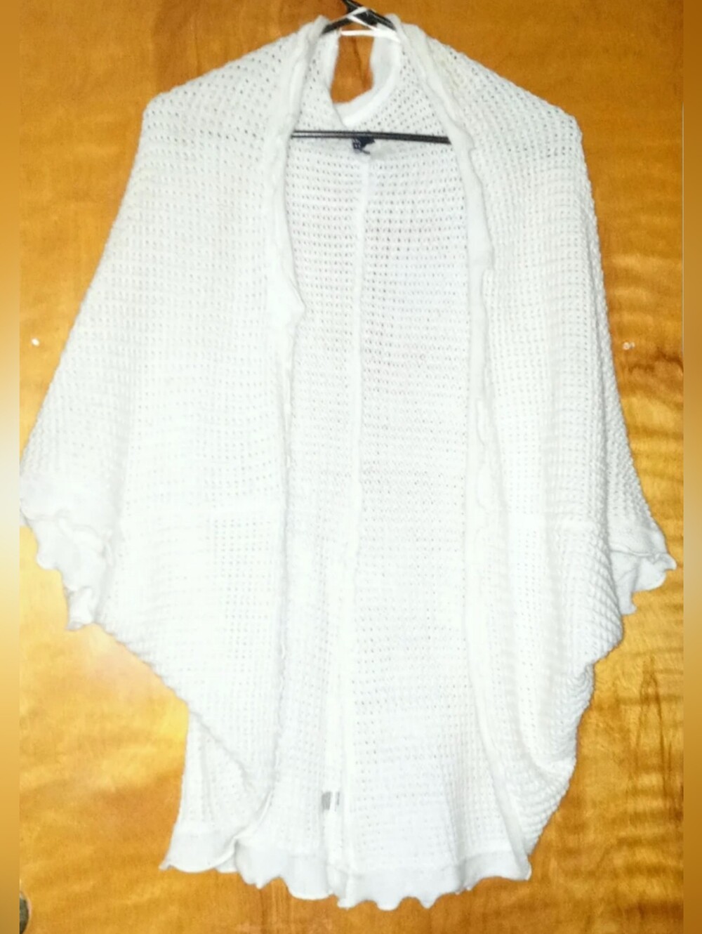 Women's "Kaari Blue" Ivory Open-Front Sweater Cardigan/Wrap Small